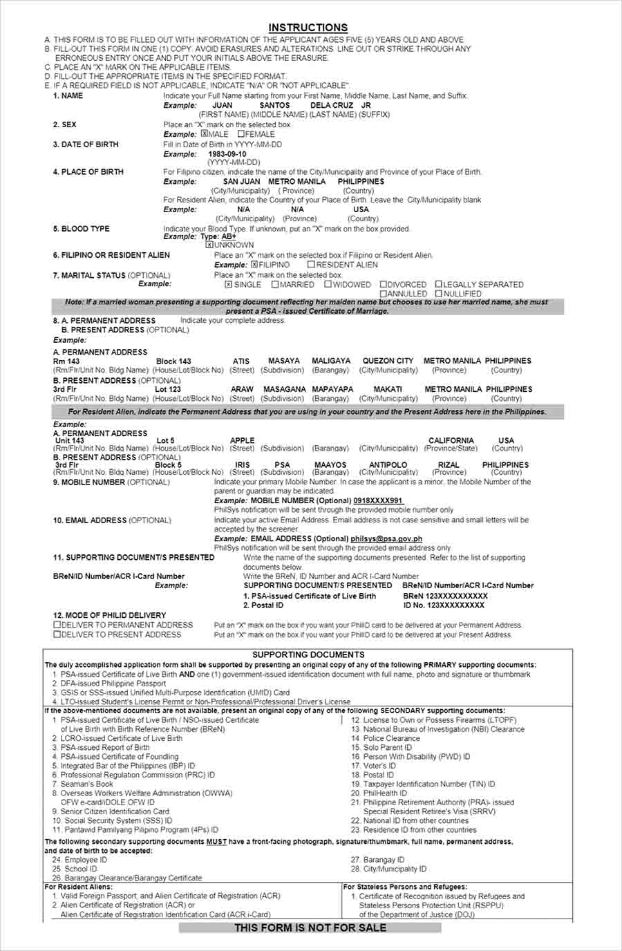 PSA PhilSys Registration Form