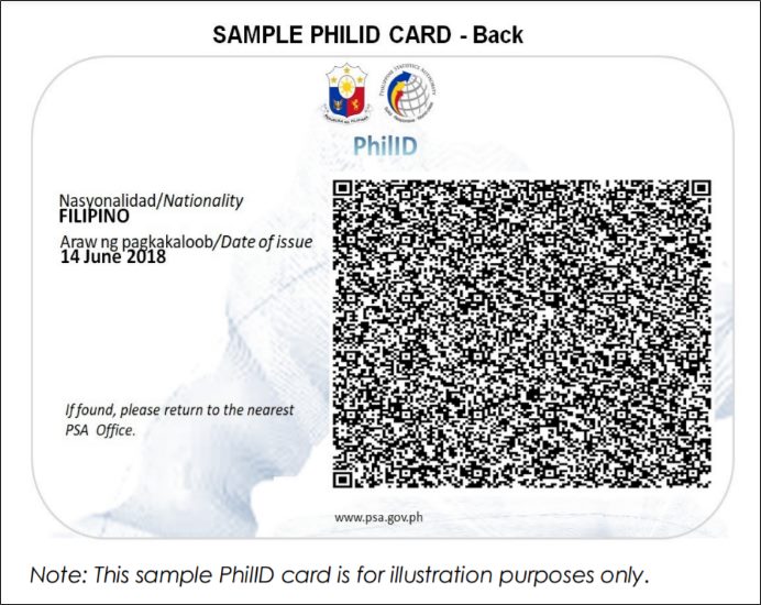 back side - philippine national id - philid