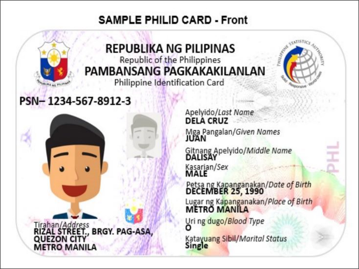 front side - philippine national id - philid