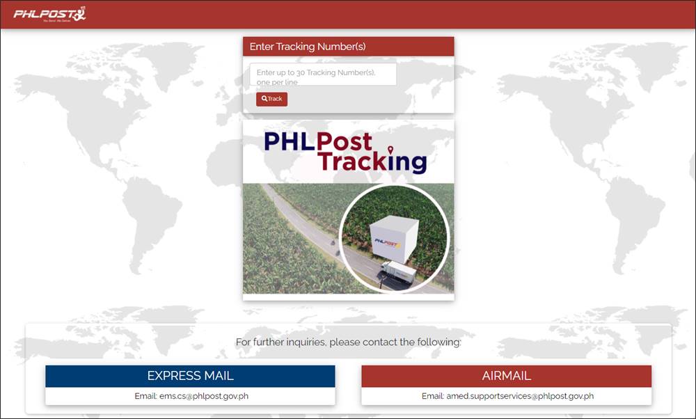phlpost tracking delivery service online