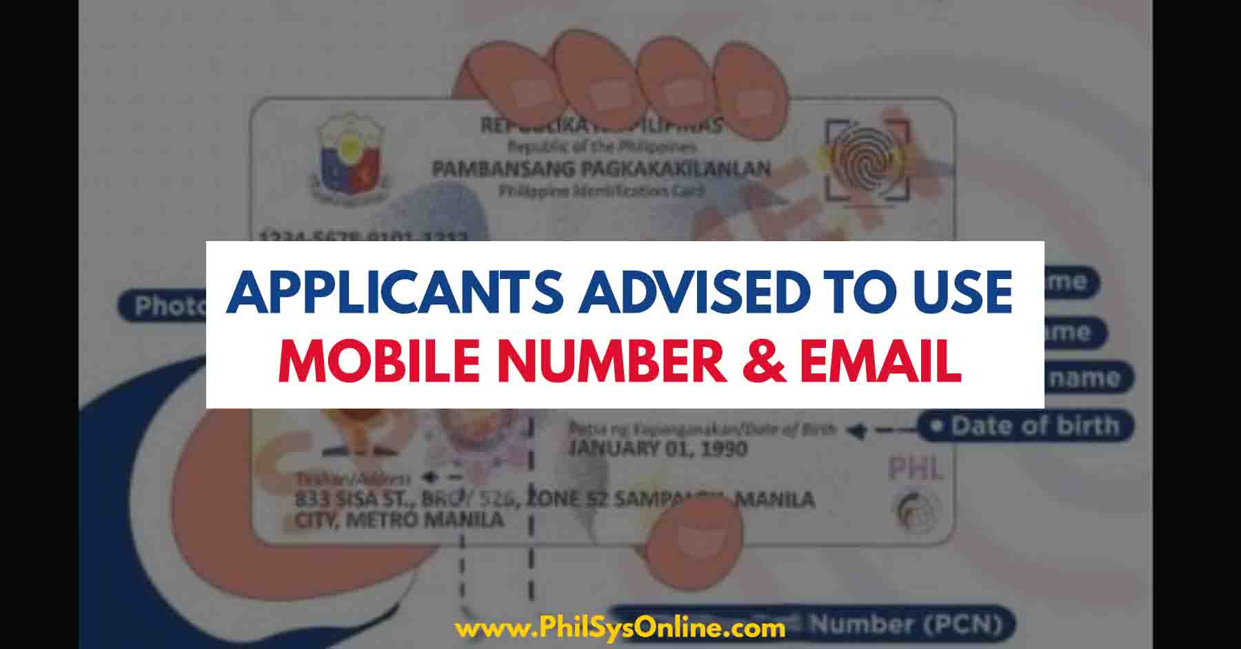 philid applicants advised to use mobile number and email