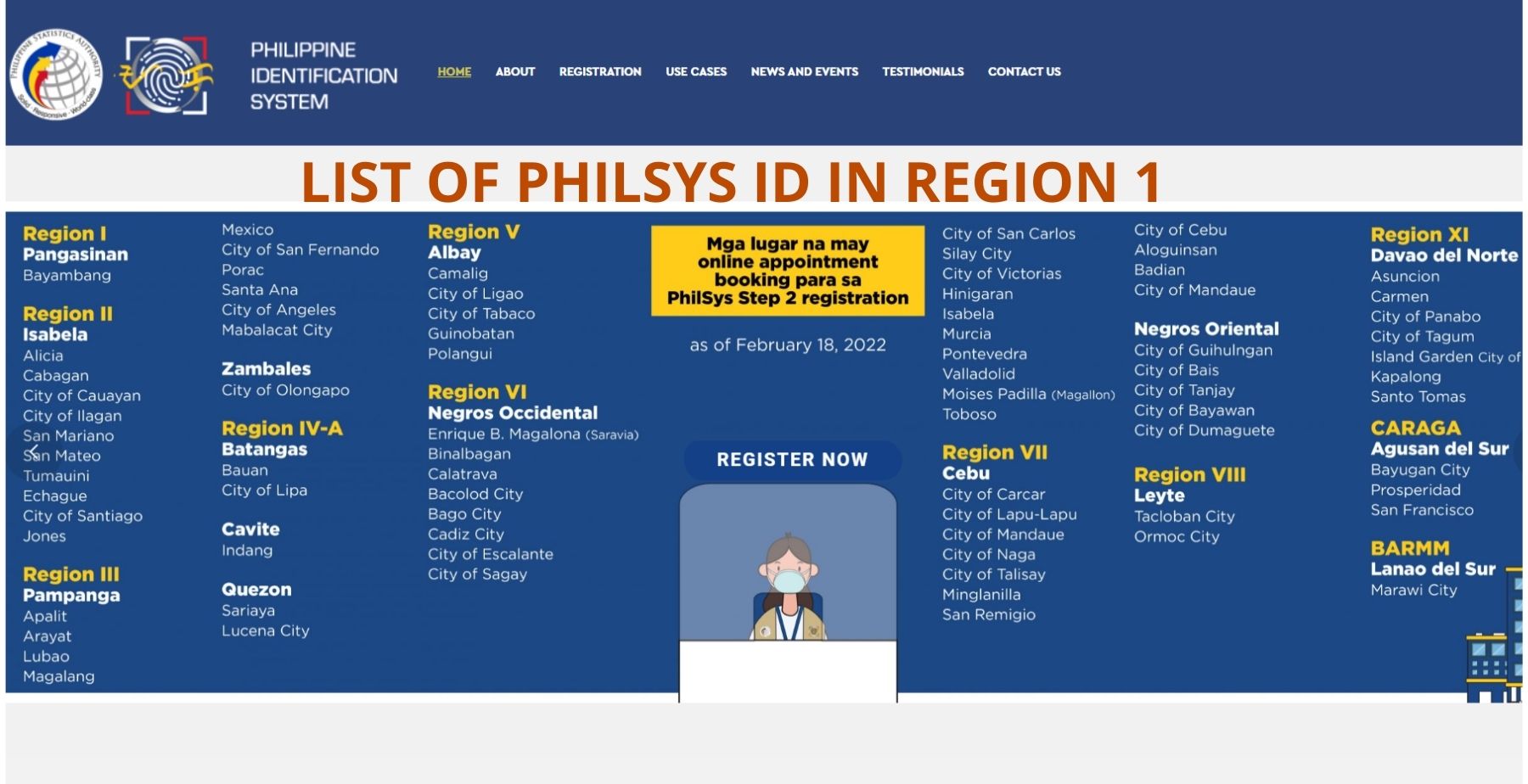PhilSys Registration Centers in Region 1