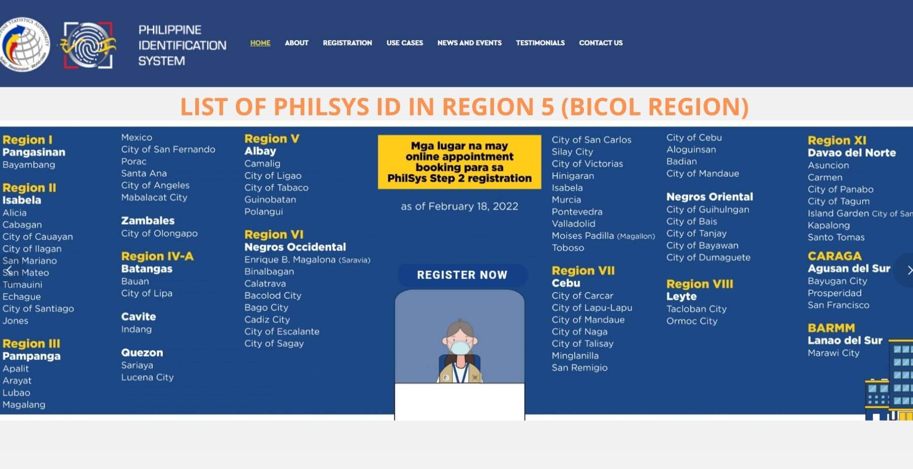 LIST OF PHILSYS ID IN REGION 5 (BICOL REGION)