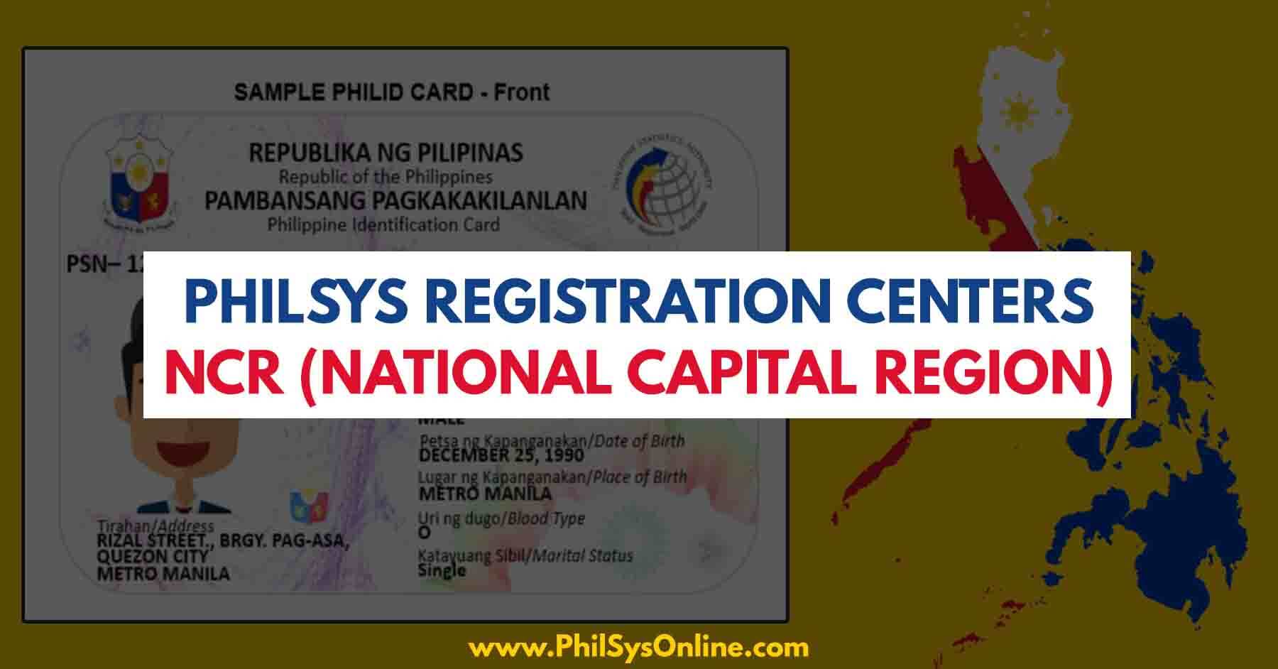 philsys registration center office in NCR National Capital Region