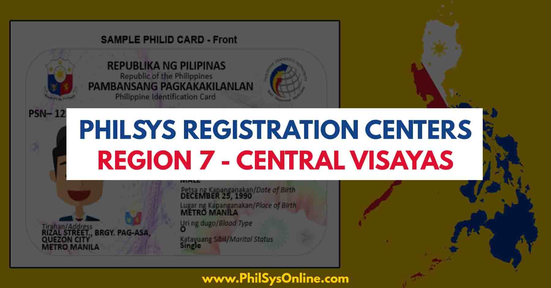 philsys registration centers region 7 central visayas philippines